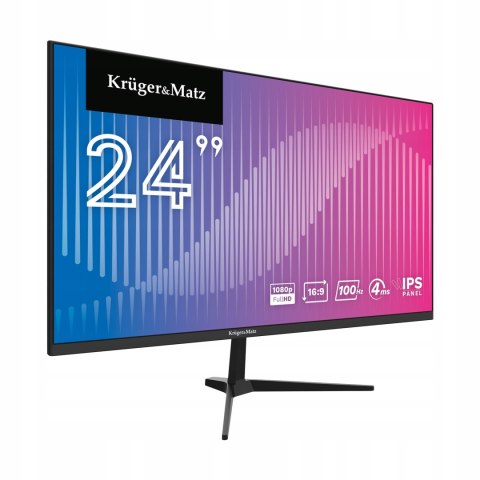 Monitor Led Kruger&Matz 24 Fullhd 100Hz Ips Hdmi Vga Głośniki Bezramkowy
