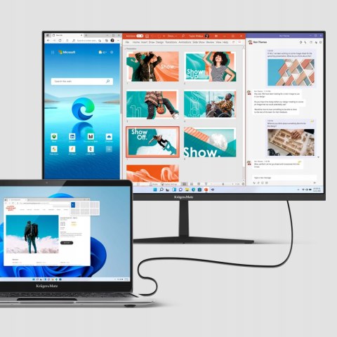 Monitor Led Kruger&Matz 24 Fullhd 100Hz Ips Hdmi Vga Głośniki Bezramkowy