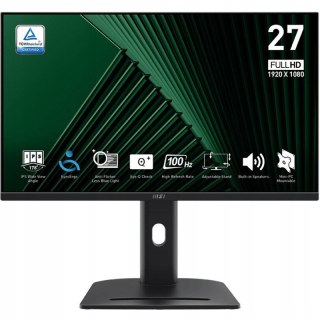 Monitor Msi Pro Mp275pg 27 Ips Fhd 100Hz 1Ms Pivot Adapt Sync Ochrona Oczu