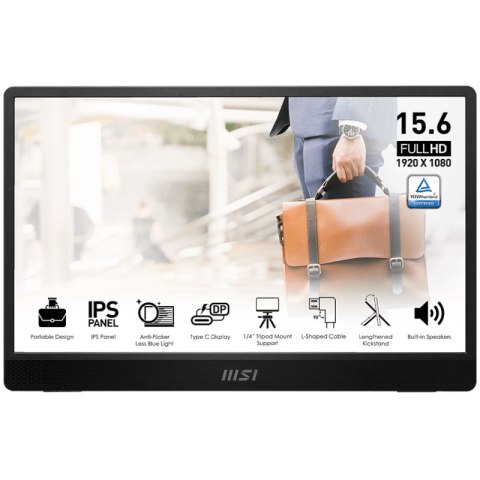 Monitor Przenośny Msi Pro Mp161 E2u 15,6 Ips Fhd 1920X1080 60Hz 4Ms Usb-C