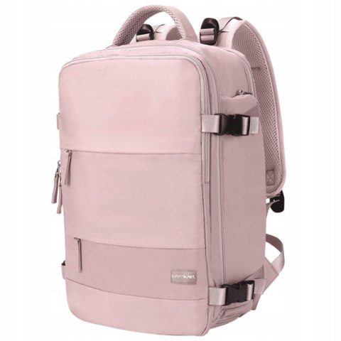 Plecak Podróżny 40X25x20 Wodoodporny Usb, Ryanair, Różowy, Turystyczny