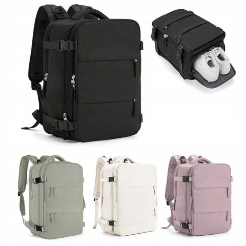 Plecak Podróżny 40X25x20 Wodoodporny Usb, Ryanair, Różowy, Turystyczny