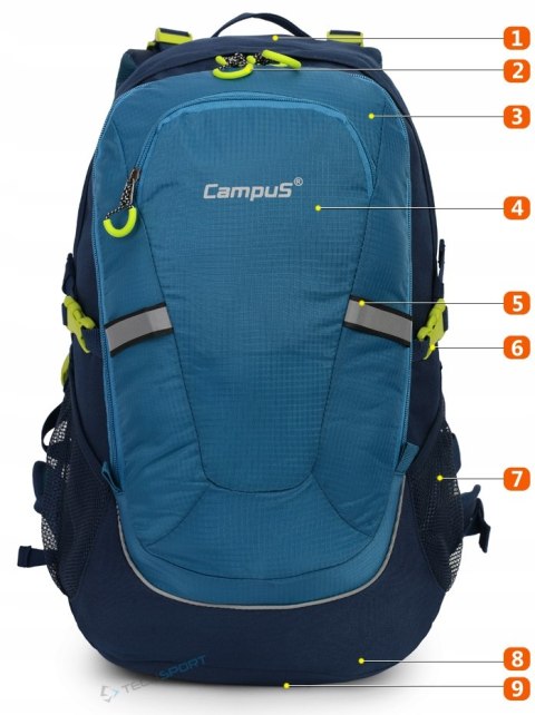 Plecak Trekkingowy Campus Horton 30L Oddychający Air-Flow Przeciwdeszczowy