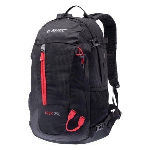Plecak Turystyczny Hi-Tec Trek 25L Czarny/Czerwony - Wodoodporny Odblaskowy