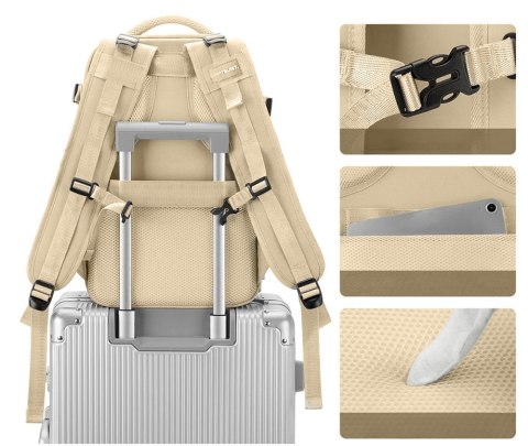 Plecak Turystyczny Wodoodporny 40X25x20 Usb Podręczny Z Kieszenią Butów