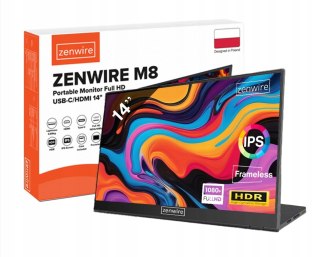 Przenośny Monitor Zenwire M8p 14 Full Hd Ips Hdr10+ Usb-C Mini Hdmi Lekki