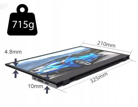 Przenośny Monitor Zenwire M8p 14 Full Hd Ips Hdr10+ Usb-C Mini Hdmi Lekki