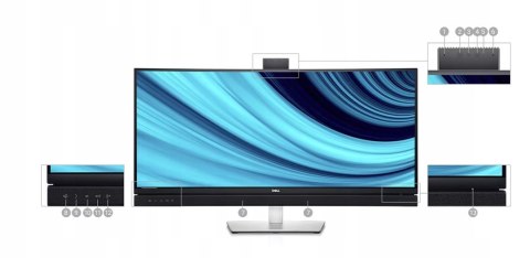 Dell C3422we 34-Calowy Monitor Do Wideokonferencji Usb-C Pd 90W, Z Kamerą Ir 5Mp