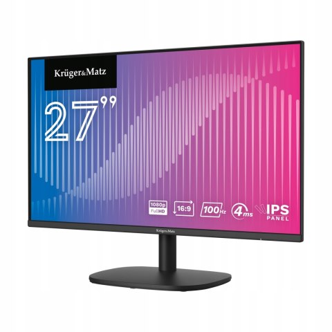 Monitor Led 27 Bezramkowy Ips 100Hz Fullhd 4Ms Hdmi Vga Kruger&Matz Vesa