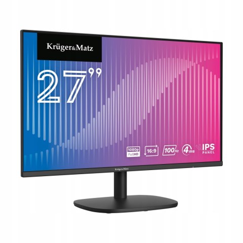 Monitor Led 27 Bezramkowy Ips 100Hz Fullhd 4Ms Hdmi Vga Kruger&Matz Vesa