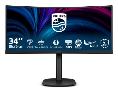 Monitor Philips 34B2u3600c/00 34 Uwqhd 120Hz Va Usb Hub Rj45 Zakrzywiony