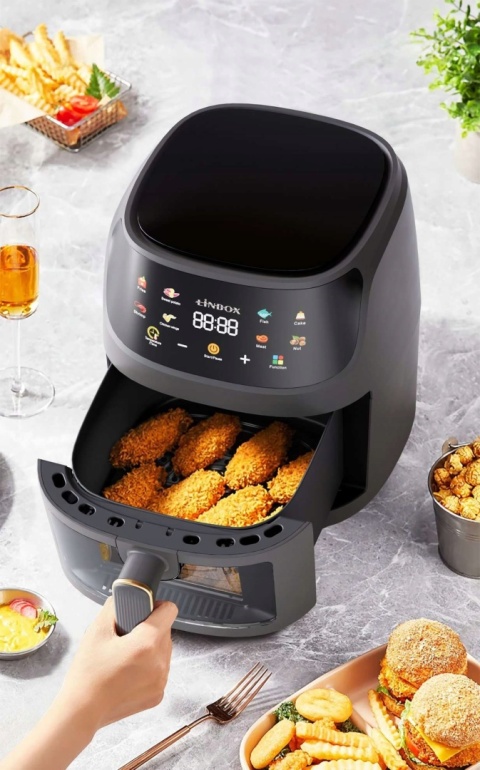Frytkownica beztłuszczowa Linbox 5L 1400W z LED i 8 programami