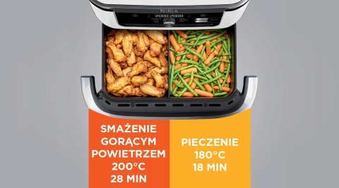 Frytkownica beztłuszczowa Ninja AF500EUWH 10,4L 2470W DualZone 7 programów