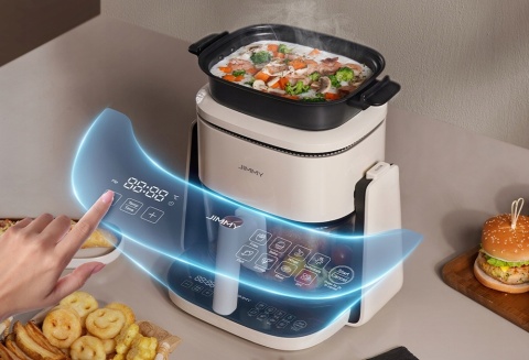 Jimmy AF3 - Beztłuszczowa Frytkownica 2w1 1100W 4L z Patelną Grillową