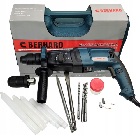 Młotowiertarka BERHARD 2600W SDS+ - Zestaw do kucia i wiercenia
