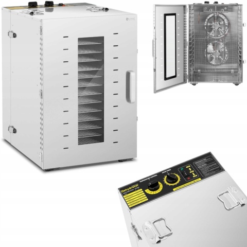 Suszarka Rcda-1350/100S 16 Tac 1500W Stal Nierdzewna Timer 15H 40-90°C