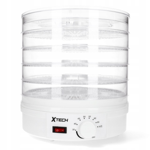 Nowoczesna Suszarka Do Żywności Xtech 600W 5 Poziomów Regulacja Temperatury