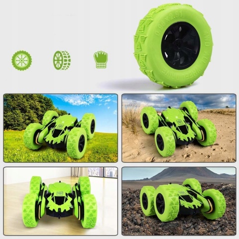 Zdalnie Sterowany Samochód Akrobata 360° RC Zielony 15 km/h OWL-TECH