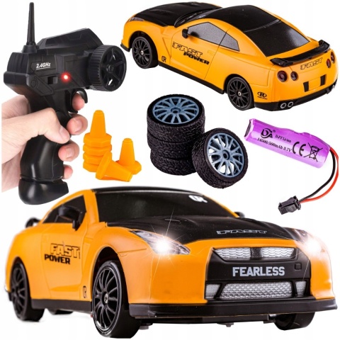 Zdalnie Sterowany Samochód Drift 4x4 Nissan GT-R, Pilot 2.4GHz, Akumulator