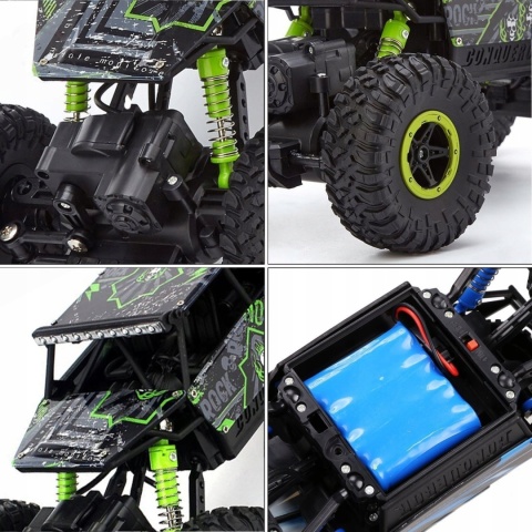 Zdalnie Sterowany Samochód Off-Road 4x4 RC z Dużymi Kołami i Akumulatorami