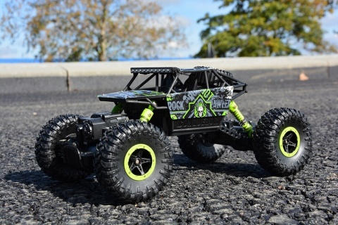 Zdalnie Sterowany Rock Crawler 4X4, Wodoodporny, Duże Koła, 2,4Ghz Zielony