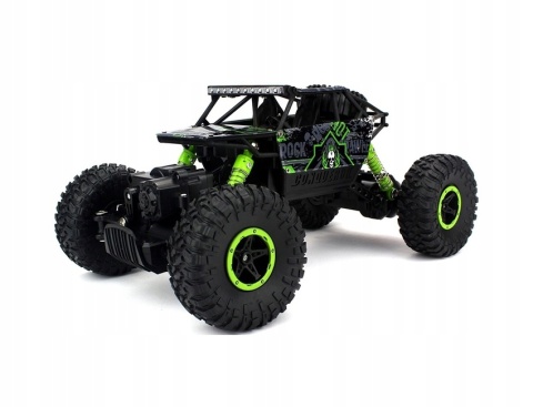 Zdalnie Sterowany Rock Crawler 4X4, Wodoodporny, Duże Koła, 2,4Ghz Zielony