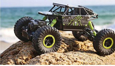 Zdalnie Sterowany Rock Crawler 4X4, Wodoodporny, Duże Koła, 2,4Ghz Zielony