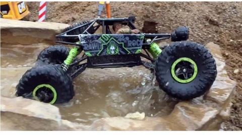 Zdalnie Sterowany Rock Crawler 4X4, Wodoodporny, Duże Koła, 2,4Ghz Zielony
