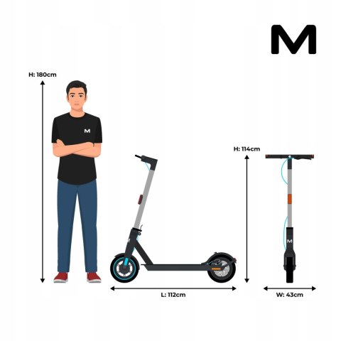 Hulajnoga Elektryczna Motus Scooty 10 Lite 700W Ip54 3 Tryby 30 Km 12,5Kg