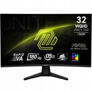 Monitor Msi Mag 32Cq6f 31,5 Wqhd 2560X1440 Va Rapid 180Hz 0,5Ms Hdr400