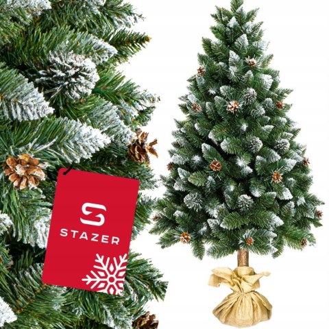 Choinka Na Pniu Sztuczna 150 Cm, Ośnieżona, Gęsta, Łatwa W Składaniu Stazer