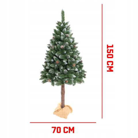 Choinka Na Pniu Sztuczna 150 Cm, Ośnieżona, Gęsta, Łatwa W Składaniu Stazer