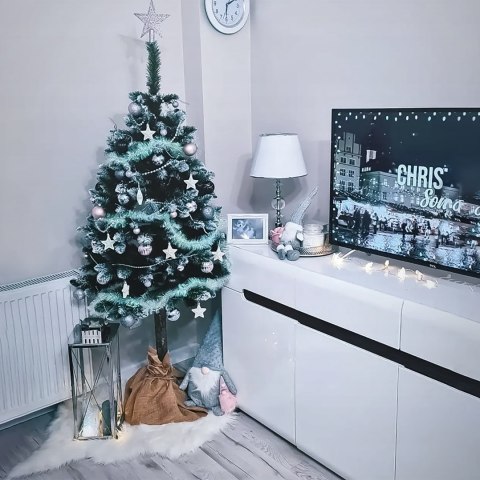 Choinka Sztuczna 180Cm, Diamentowa, Sosnowa, Ośnieżona, Gęsta Z Pniowem
