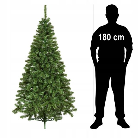 Choinka Sztuczna Jodła Zielona 180 Cm Wysokość 180 Cm