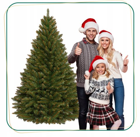 Choinka Sztuczna Świerk Kaukaski Skandynawski Gęsty Naturalny 220Cm +Stojak
