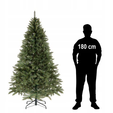Choinka Sztuczna Świerk Kaukaski Skandynawski Gęsty Naturalny 220Cm +Stojak