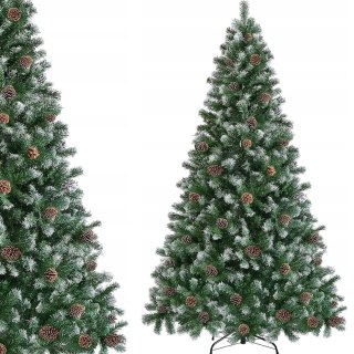 Diamentowa Ośnieżona Choinka 180Cm Sztuczna Premium + Stojak, 600 Gałązek
