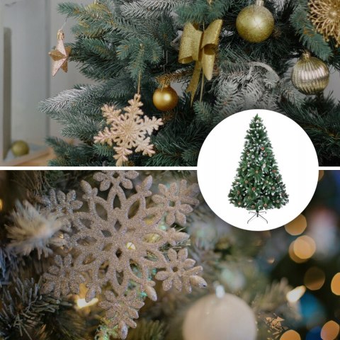 Diamentowa Ośnieżona Choinka 180Cm Sztuczna Premium + Stojak, 600 Gałązek