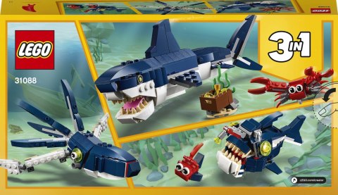 Lego Creator 3 W 1 Morskie Stworzenia 31088 - Rekin, Krab, Kałamarnica