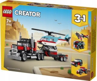 Lego Creator 3W1 Ciężarówka Z Helikopterem 270 Elementów Z Ruchomymi Kołami