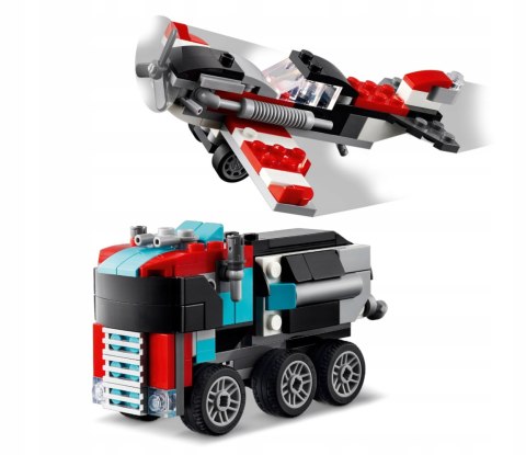 Lego Creator 3W1 Ciężarówka Z Helikopterem 270 Elementów Z Ruchomymi Kołami