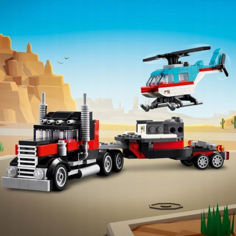 Lego Creator 3W1 Ciężarówka Z Helikopterem I Suv 270 Elementów 7+ Z Torebką
