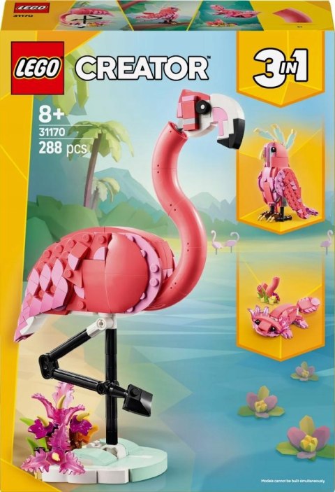 Lego Creator 3W1 Dzikie Zwierzęta: Różowy Flaming, Kakadu, Aksolotl Zestaw