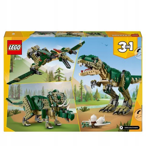 Lego Creator 3W1 Tyranozaur, Triceratops, Pterodaktyl - Zestaw Zabawkowy