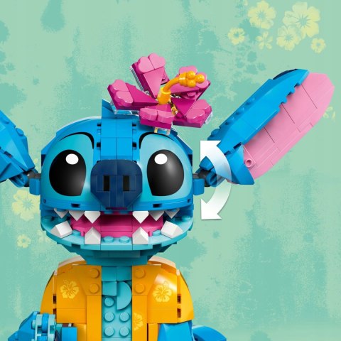 Lego Disney 43249 Stitch 730 Elementów Ruchoma Głowa, Lodowy Rożek, Kwiatek