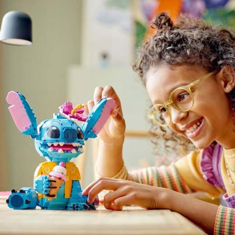 Lego Disney 43249 Stitch 730 Elementów Ruchoma Głowa, Lodowy Rożek, Kwiatek