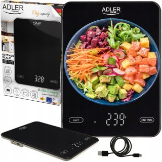 Akumulatorowa Waga Kuchenna Led Usb 10Kg Tarowanie Jednostki G Lb Oz Ml