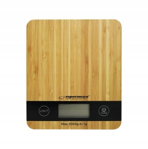Cyfrowa Waga Kuchenna Esperanza Bamboo Lcd 5Kg Precyzyjna 1G Tarowanie