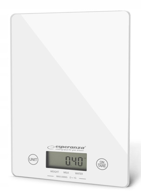Cyfrowa Waga Kuchenna Esperanza Lemon Lcd, 5000G/1G, Precyzyjna, Biała,
