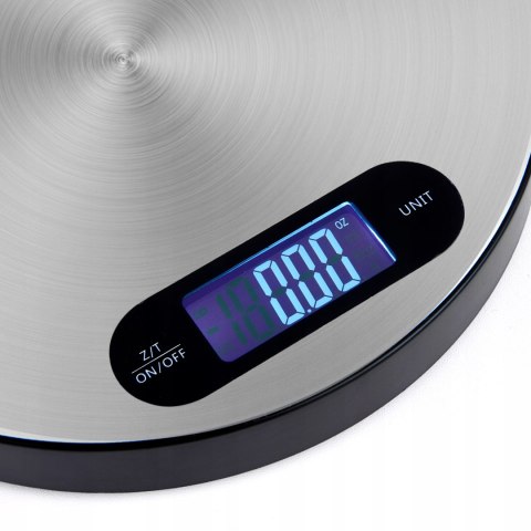 E.Lek.Tro.Niczna Waga Kuchenna Z Misą 5Kg Lcd Precyzja 1G Tarowanie Srebrna